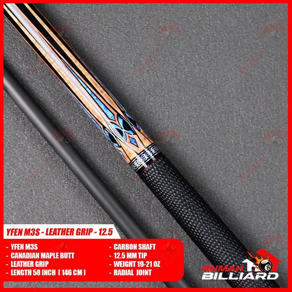 BESTPROMO Stick Billiard - Billiard Cue - YFEN M3S - Carbon Shaft - Leather Grip - Exclusive