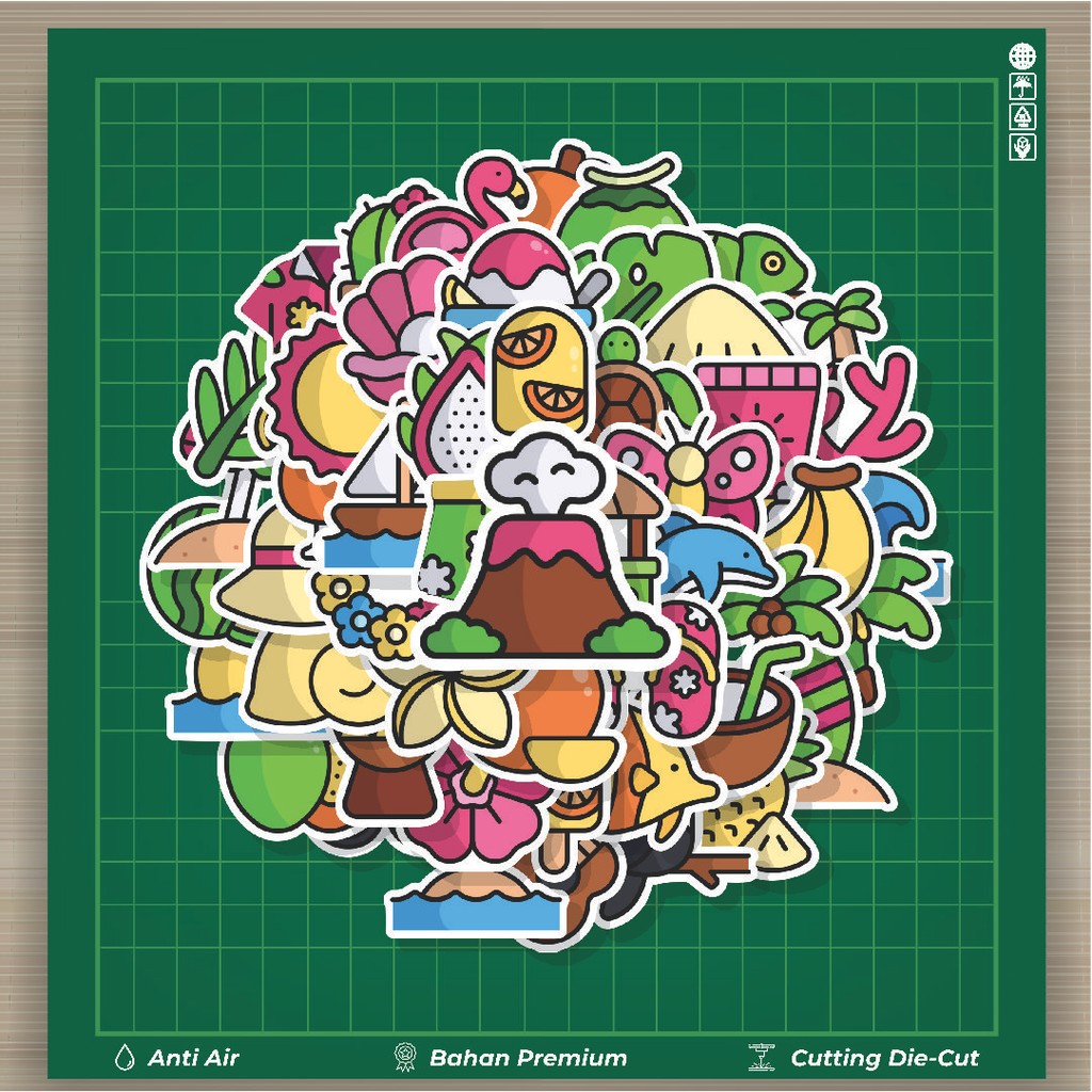 

HOT 50 PCS STIKER Stiker Tropical Island [Pulau Tropis] Stiker Fashion Cars Decal Dingin Kartu Album Custom Vinyl Anti Air- Sticker Aesthetic Buku Journal Koper Casing HP Tablet Laptop Helm Motor Botol Minum