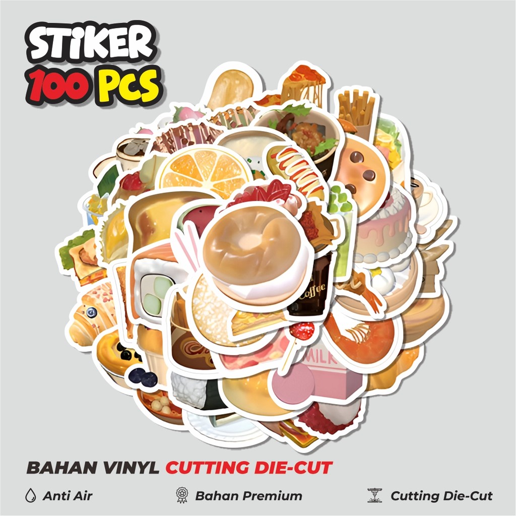 

Terbaru! 50 pcs Stiker INS Chesee Cake Butter Toast Dekorasi Lucu Kreatif untuk Notebook, Skateboard, HP