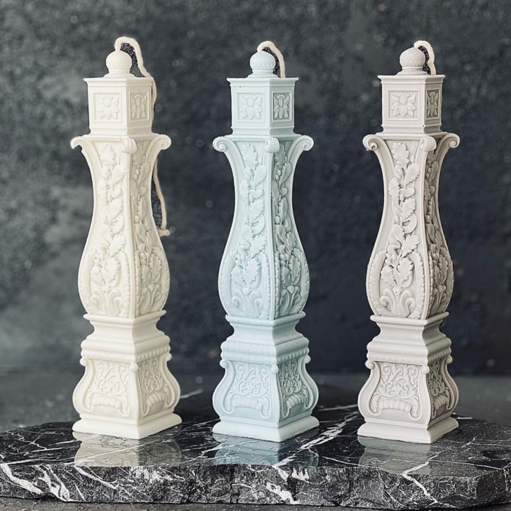 

16-31cm Square Roman pillar candle silicone mold relief carving pattern Roman pillar candle mold Roman pillar gypsum resin mold