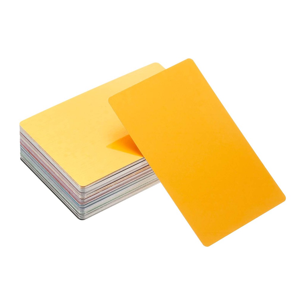 

110Pc 86x54x0.2mm Metal Business Card Blank Aluminum Laser Engraving Business Name Cards for Office Name DIY Printing Multicolor