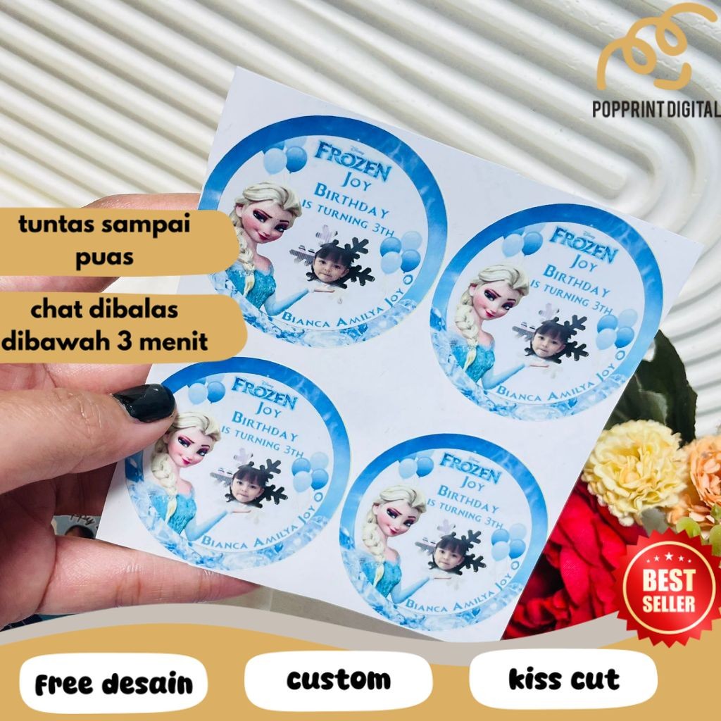 

PpD Sticker Undangan Ulang Tahun Anak Label Stiker Happy Birthday Bahan Vinyl Anti Air