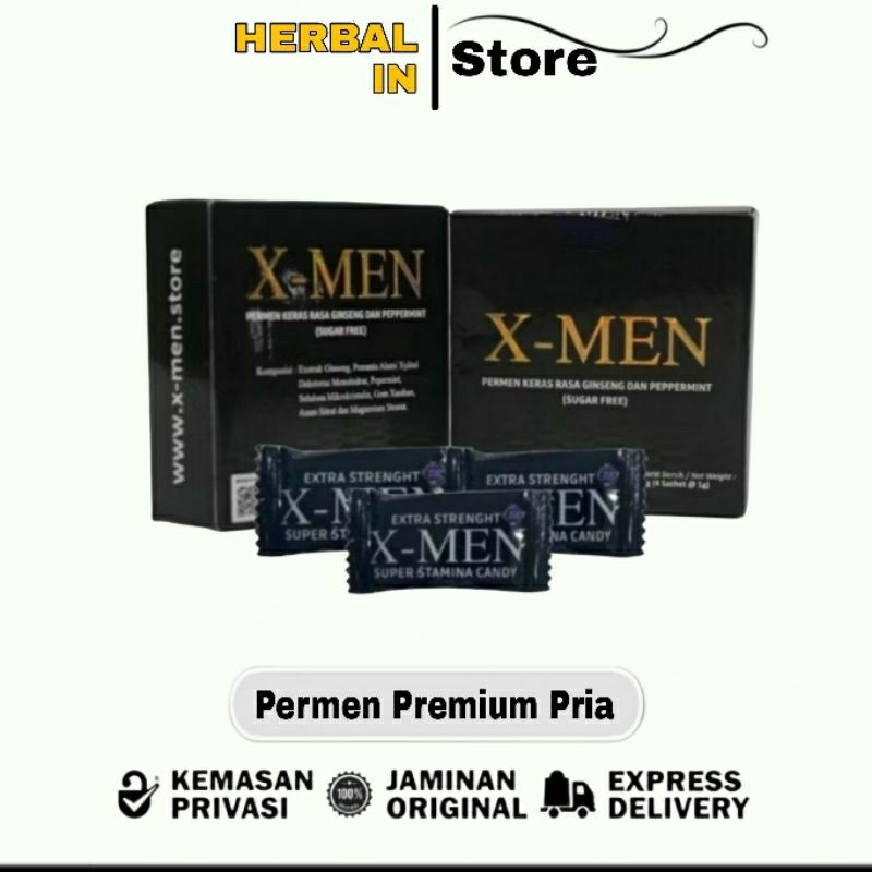 

jalembung5 Permen XMEN|X-MEN|XMAN Original Candy 1 Kotak Isi 4pcs Kuat-Tahan-Lama