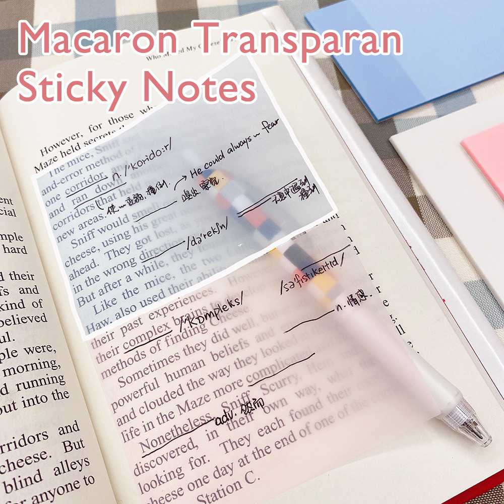 

Winzige sticky notes transparan aesthetic 50 lembar sticky note kertas sticky memo pad alat tulis stationery korea perintilan sekolah lucu stick note