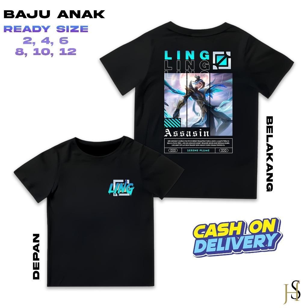 HosinShop - Kaos Hero Mobile Legend - Kaos Anak Atasan Katun Sablon - Kaos Anak Hero ML - Kaos Hero 