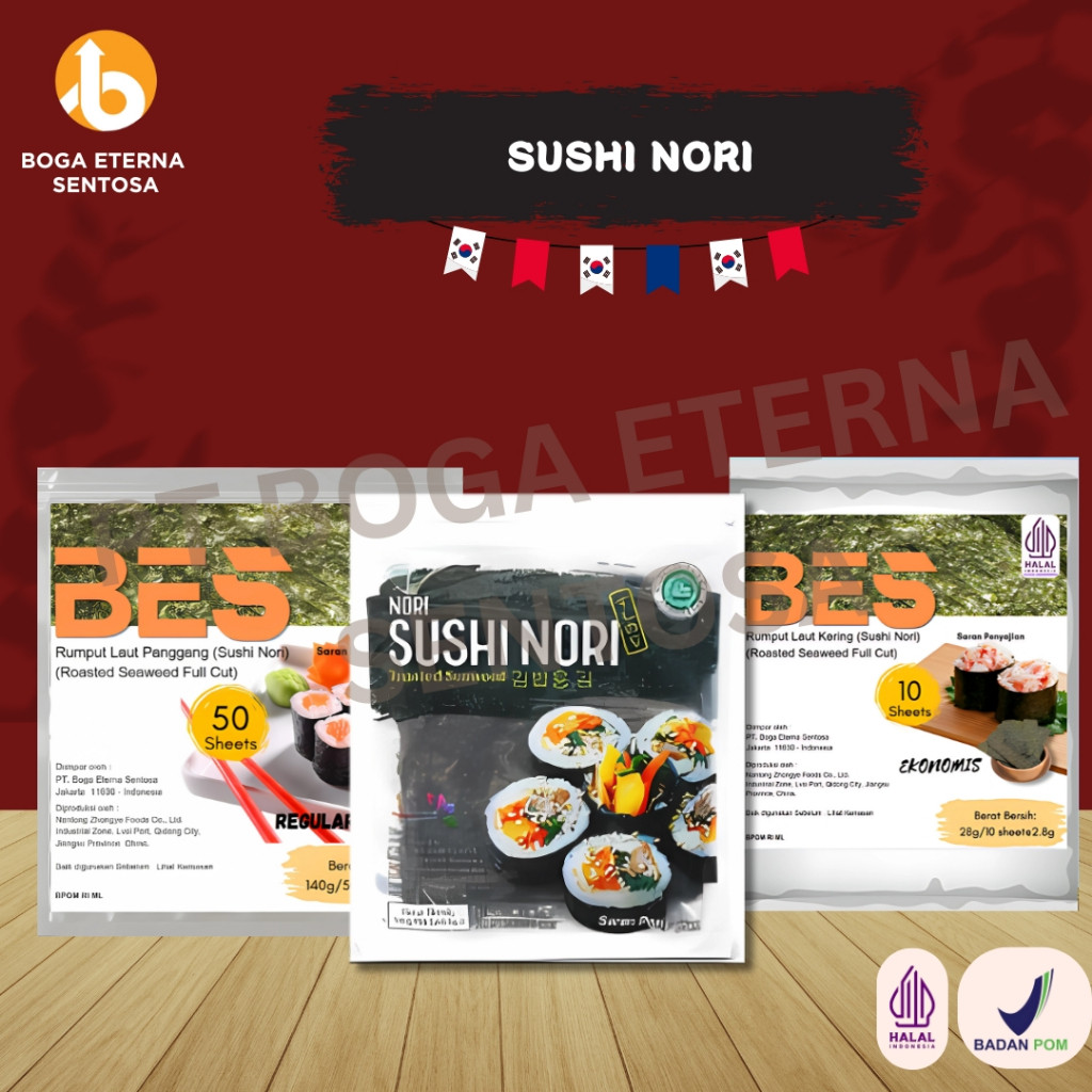 

SUSHI NORI ROASTED SEAWEED isi 50 LEMBAR ( SUSHI / GIMBAP ) ( MURAH! ) HALAL