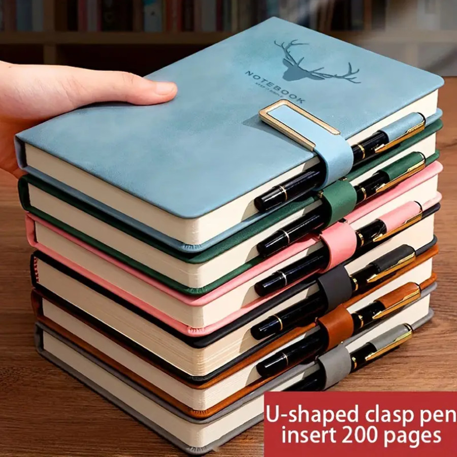 

Vintage A5 leather notebook with personalized soft cover, perfect for business meetings, schools, and homes with bookmarks