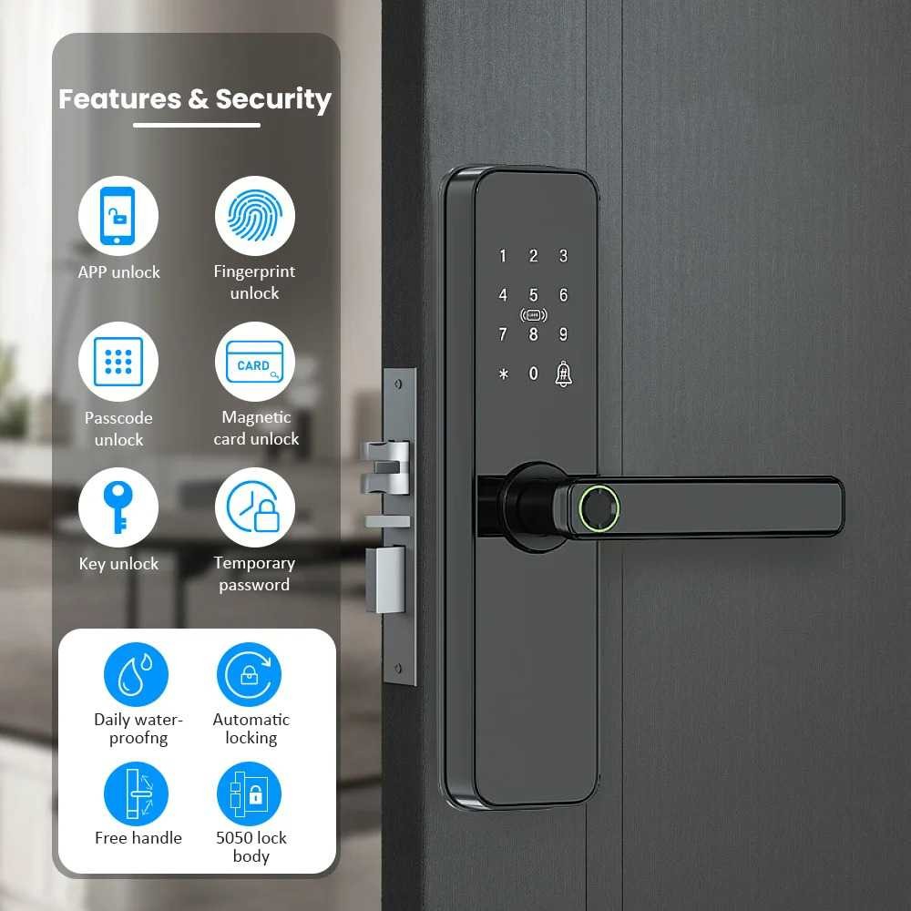 

JCSMARTS Smart Door Lock Fingerprint Password Card Tuya App WiFi - K22