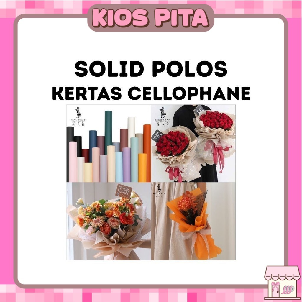 

(20 LEMBAR) Kertas Cellophane Buket Bunga - SOLID POLOS - Flower Wrapping Paper