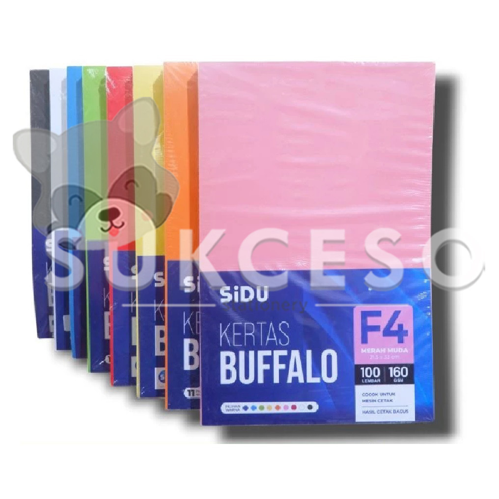 

SIDU Kertas Buffalo F4 160gr DIJUAL PAK Isi 100 Lembar Jilid Warna Sinar Dunia Murah
