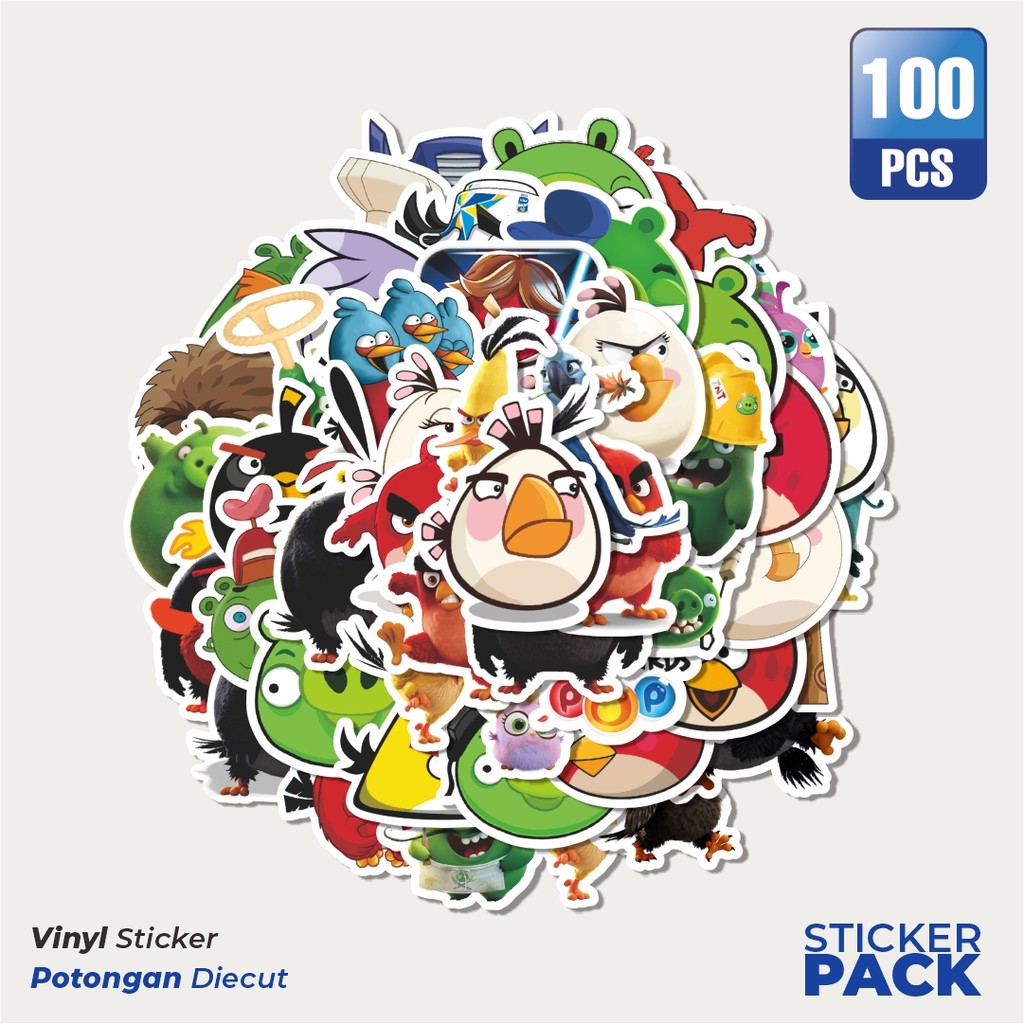 

Super Hemat! 100 PCS Stiker Stiker Game Series Angry Birds Mobile Character Mix 4 Waterproof Aesthetic- Untuk Laptop, Motor, dan Helm - Paper Stationery Pack
