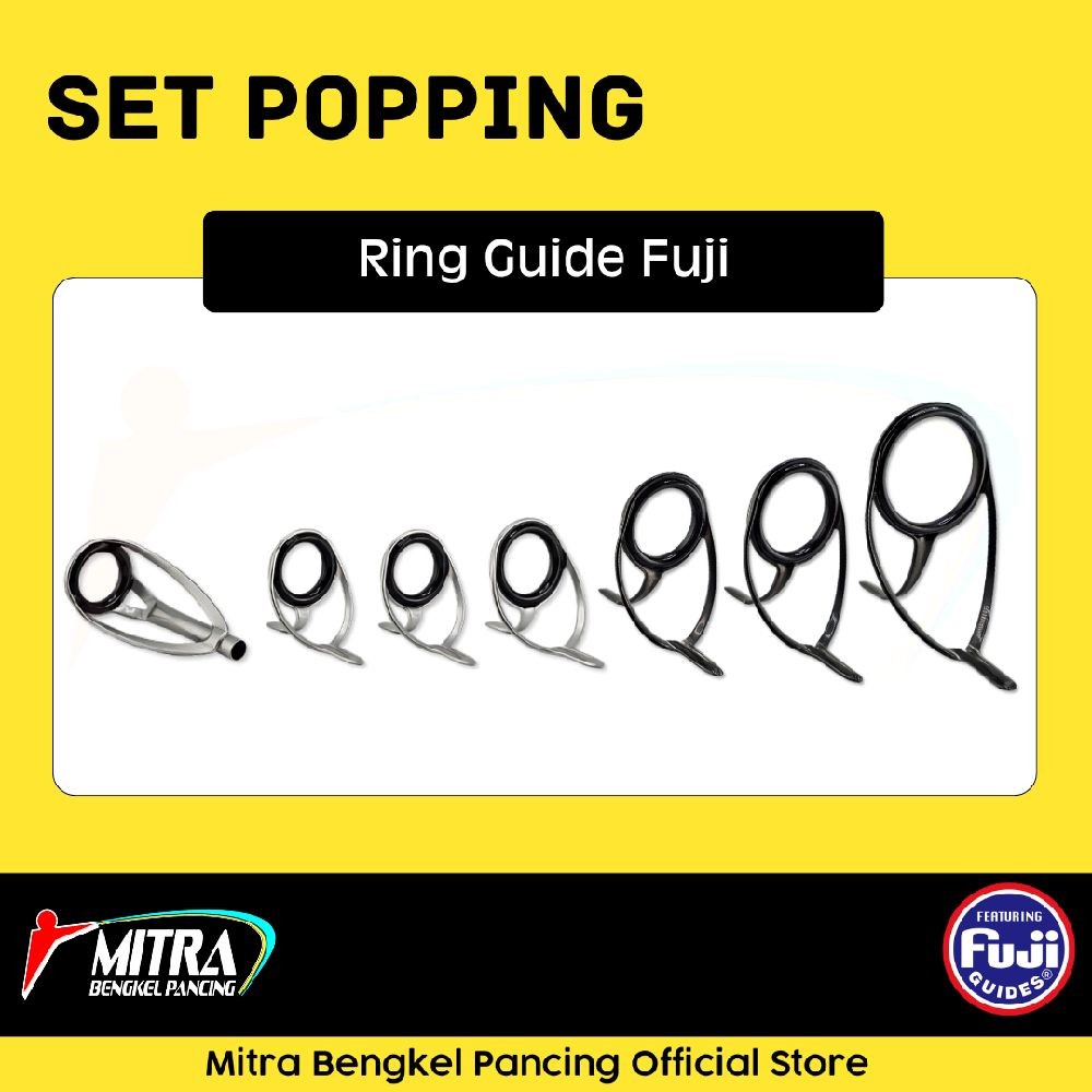 Set Fuji Popping Ring Guide Fuji Jepang Cincin Mamarit Joran Aksesoris Joran Pancing