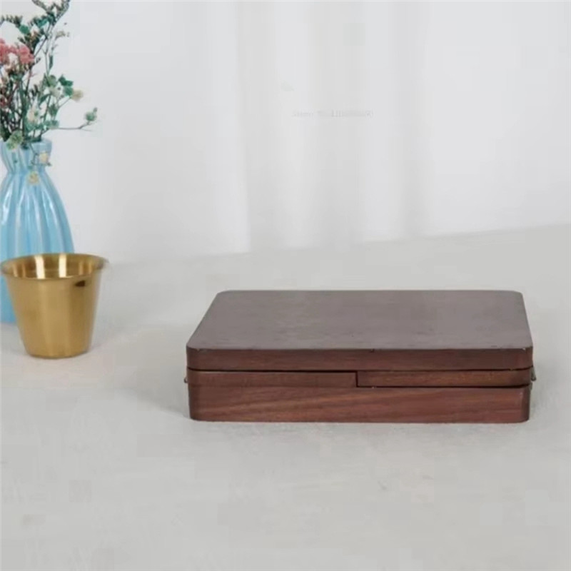 

24 Grid Wooden Watercolor Palette Walnut Wood Travel Watercolor Palette Foldable Empty Palette Box Paint Tray