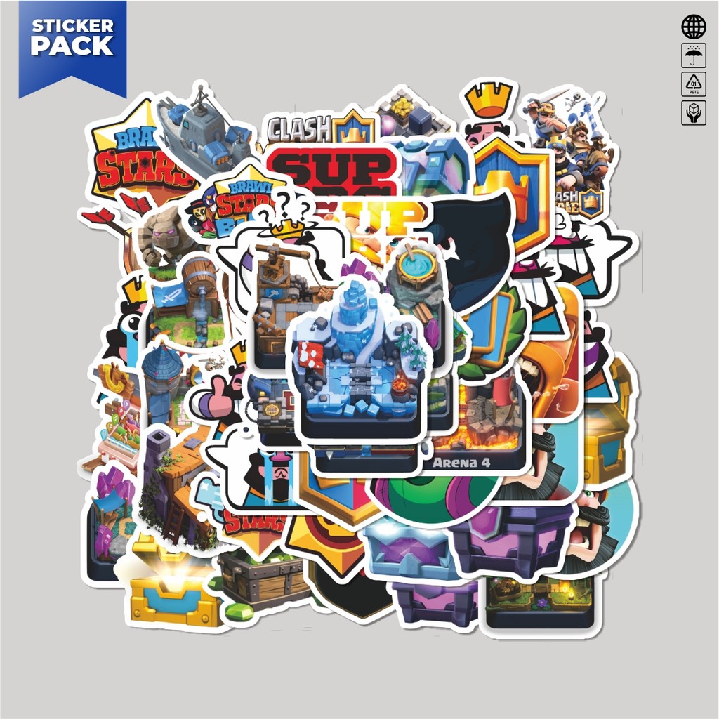 

[100PCS]Stiker Pack Stiker Clash Of Clans Game Video Series 1 Aesthetic Vinyl Anti Air Dekorasi Sticker Laptop Buku Journal Koper Helm Casing HP Gitar Helm Skateboard