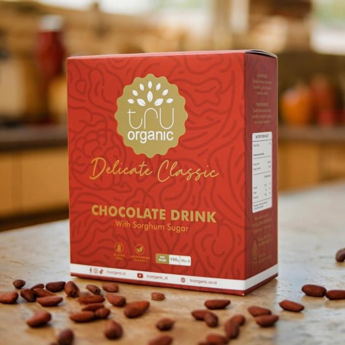

Minuman Coklat Rendah Kalori dengan Gula Sorghum | Cokelat Bubuk truOrganic Delicate Classic 1 Box 5 Sachet
