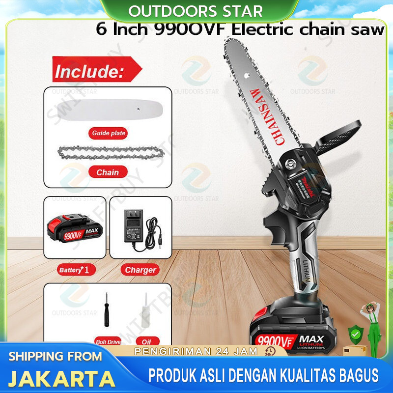 Chainsaw mini 6 Inch Chainsaw Chain Saw Cordless Chainsaw Cordless Chainsaw Gergaji Rantai Elektrik 