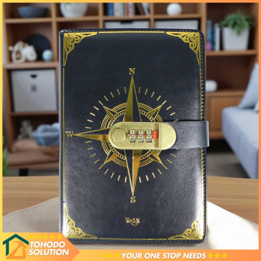 

Toddi Buku Jurnal Leather Notebook Diary 300 Halaman with Lock - JJ-03