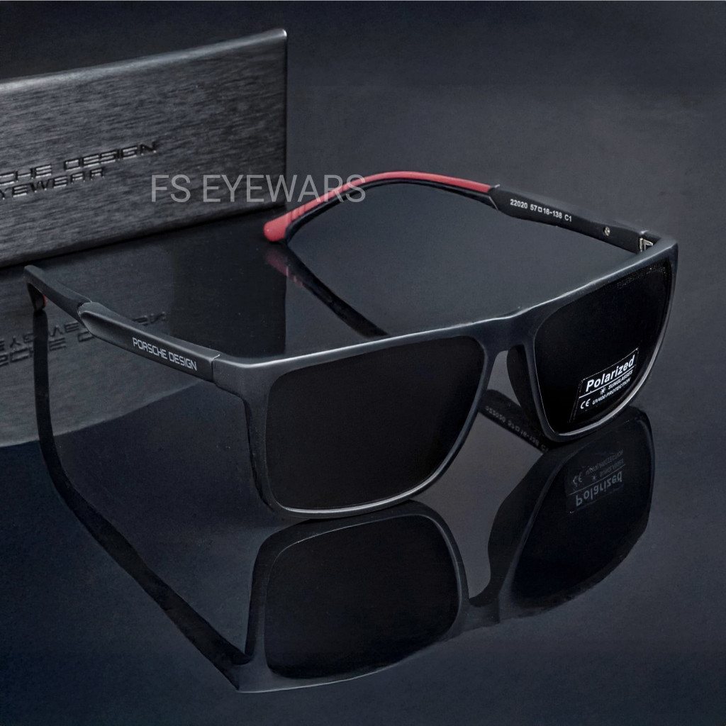 Kacamata Polarized Hitam Pria Gaya Keren Porsche Design 100% Lentur Anti Uv Import