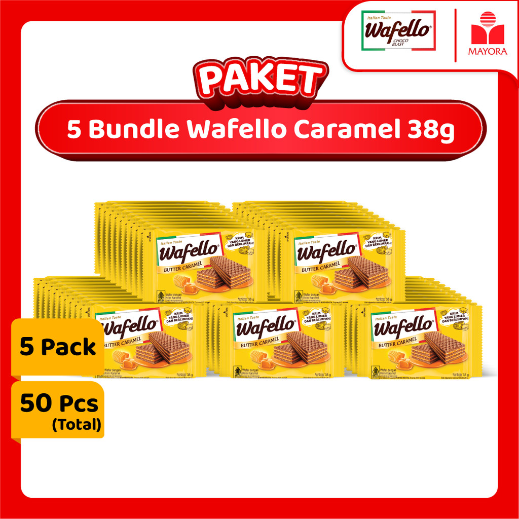 

Paket 5 Bundle Wafer Wafello Butter Caramel 38 Gram