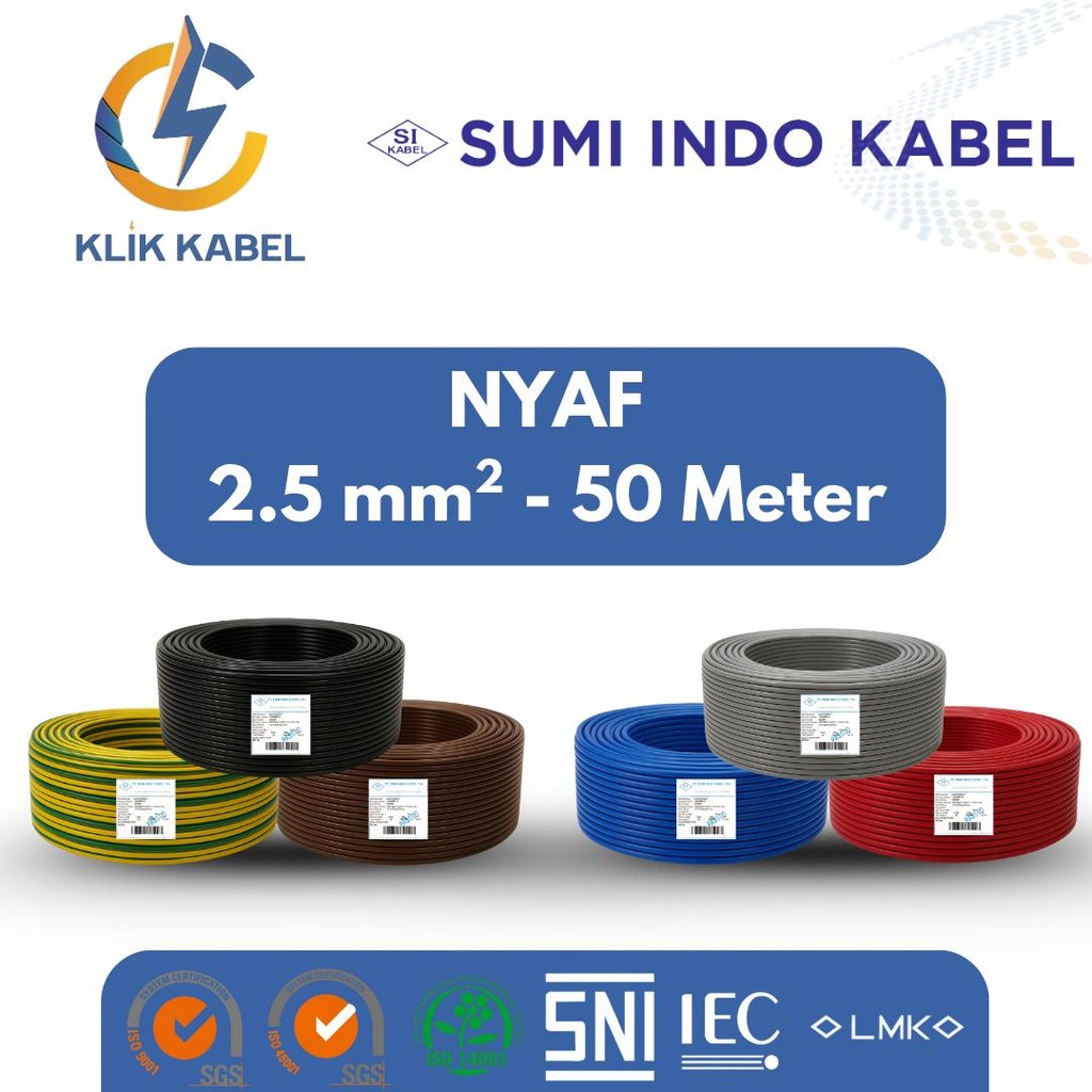NYAF 2.5 mm²  50M - Kabel Serabut Tembaga - Sumi Indo Kabel