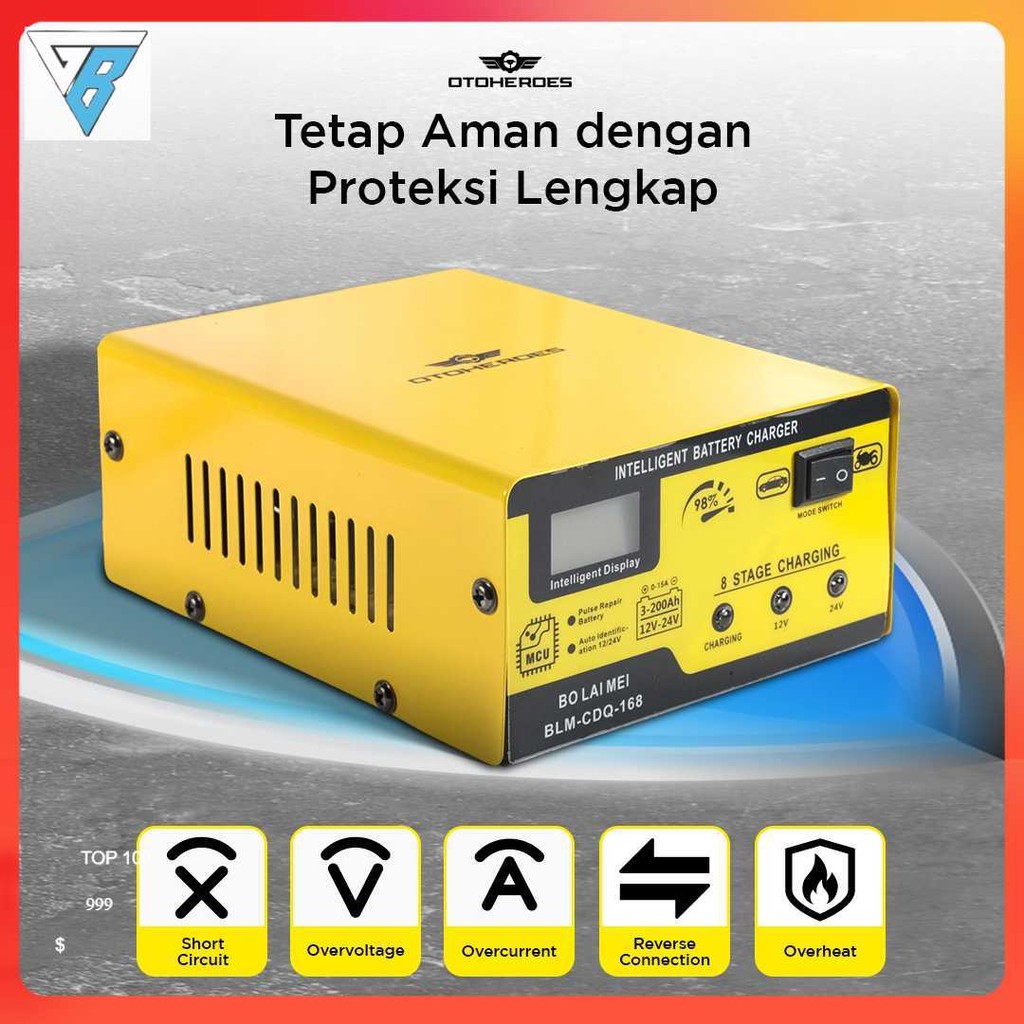 BO LAI MEI Charger Aki Mobil Battery Charger 12V/24V 15A - BLM-CDQ-168