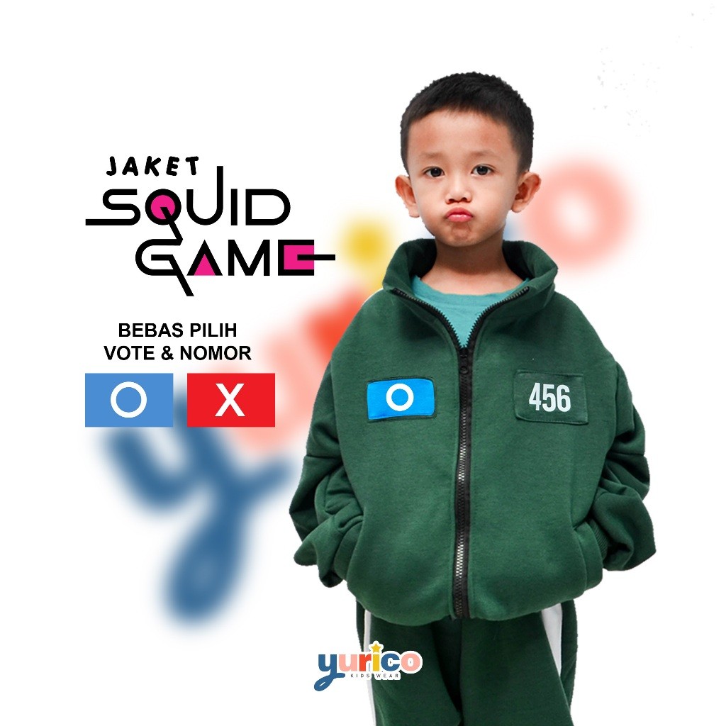 GONDANGSTORE Setelan Jaket Squid Game Anak Peserta Squid Game
