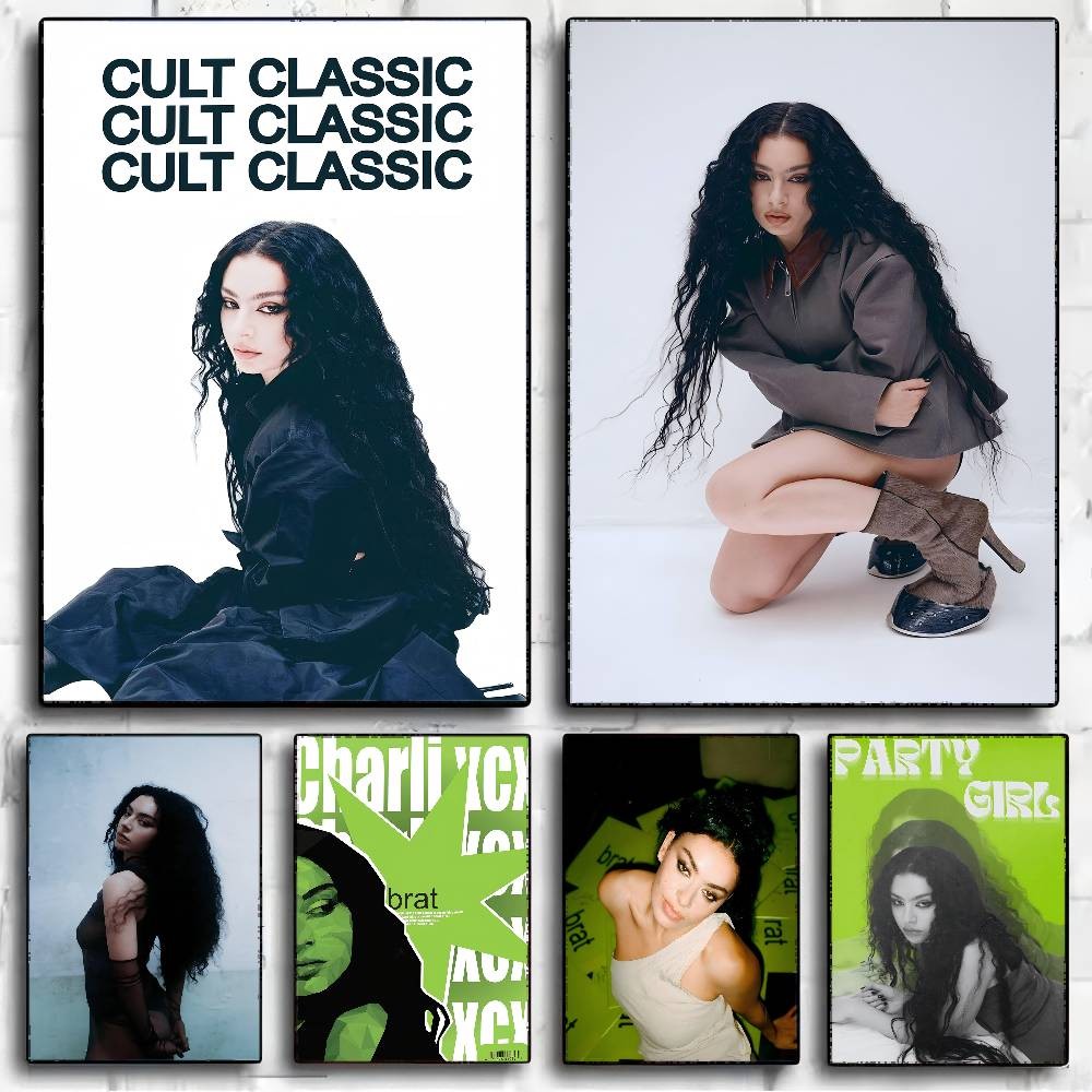 

Singer Charli XCX BRAT P DIY Sticky Poster Waterproof Paper Sticker Coffee House Bar Stickers Wall Painting