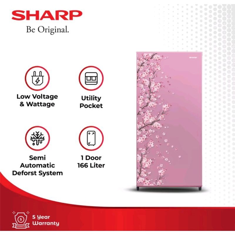 SHARP SJ N 182 D SH / SAKURA GREEN KULKAS LEMARI ES 1 PINTU 166 LITER / SJN182DSH