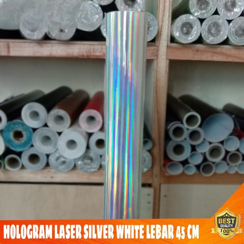 PROMO Sticker skotlet pelangi hologram putih / Sticker skotlet motor / skotlet mobil / Sticker holog