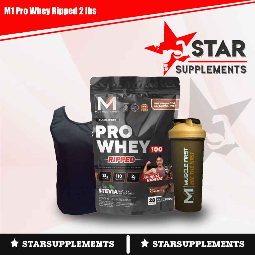 M1 Muscle First PRO WHEY RIPPED 2 LBS (900gr) / Pro Whey 100 Ripped Protein BPOM