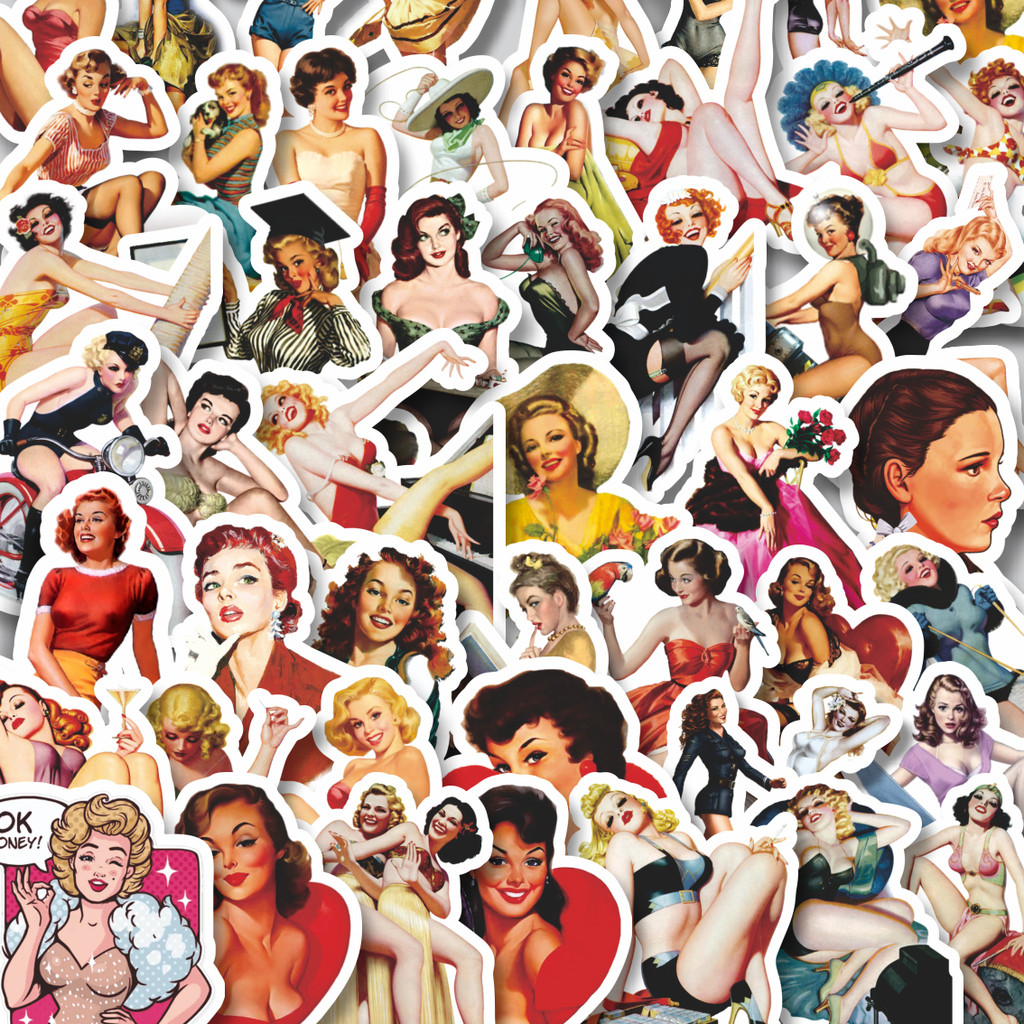 

Stiker Cutting Pack Stiker Fashion Series Classic Vintage Girls V1 [Seri Mode Klasik Vintage Gadis] Isi 100Pcs Series Aesthetic Lucu Keren Untuk Koper Bahan Vynil