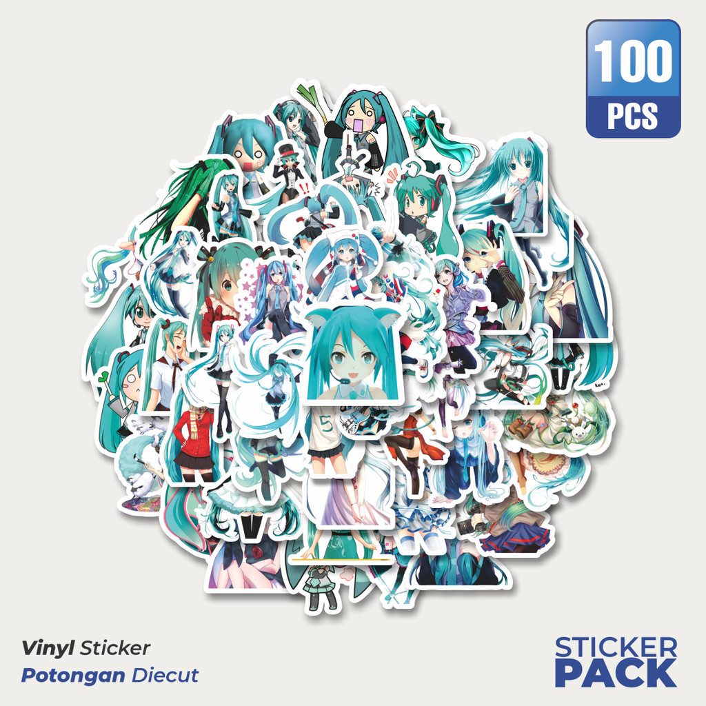 

Stiker Vinyl Stiker Music Series Hatsune Miku Mix 1 Waterproof Aesthetic- Untuk Laptop, Motor, dan Helm - Paper Stationery Pack