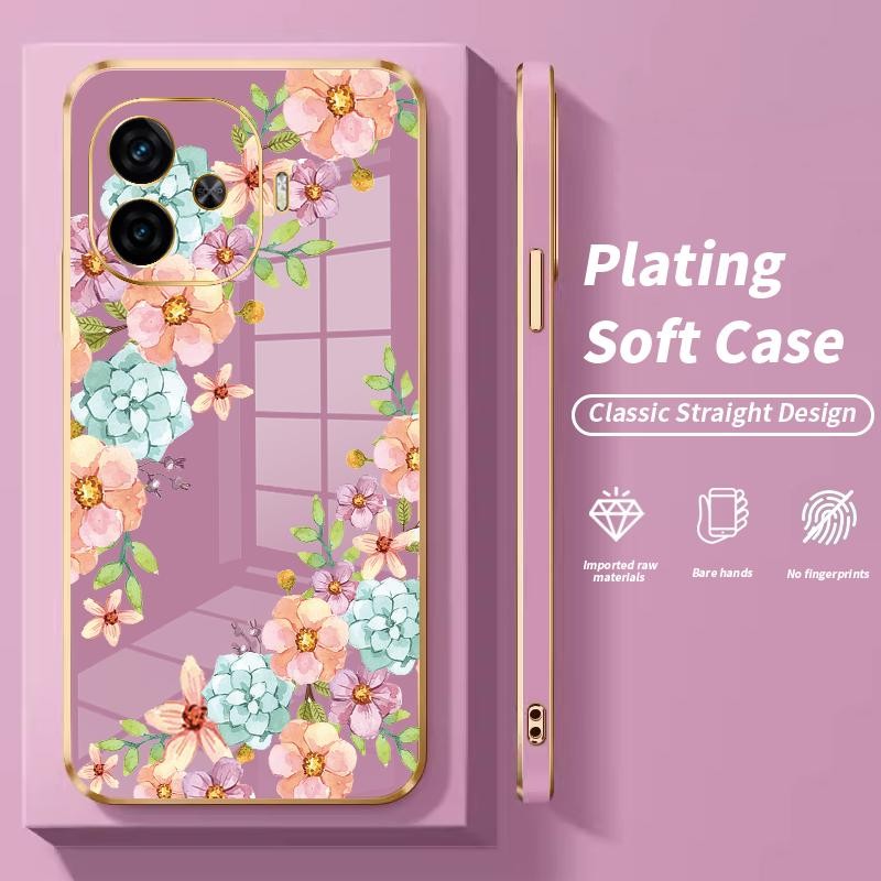 Softcase For IQOO Z9 5G Z9X 5G 13 5G Neo U5x Z6 5G Z7i Z7x Deluxe Flower Branch Soft Silicon Laser P