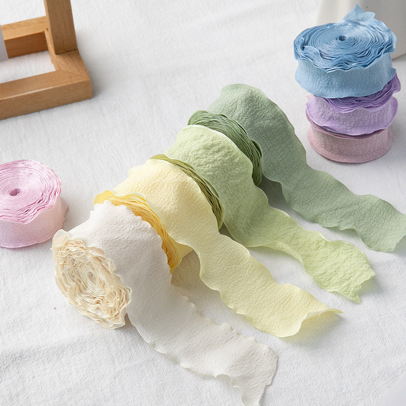 

9M Elegant Pleated Fishtail Tulle Ribbon - Perfect for Bouquet Packaging & Cake Decoration, Versatile Crafting Material for DIY