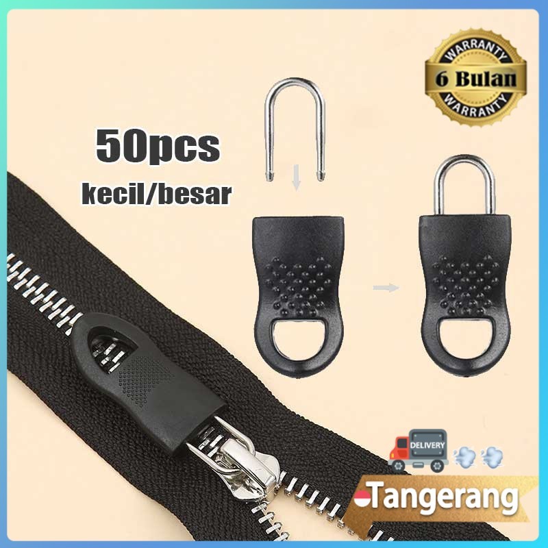 50pcs Kepala Resleting Serbaguna / Kepala Sleting Tas / Pengganti Kepala Resleting Tas / Kepala Resl