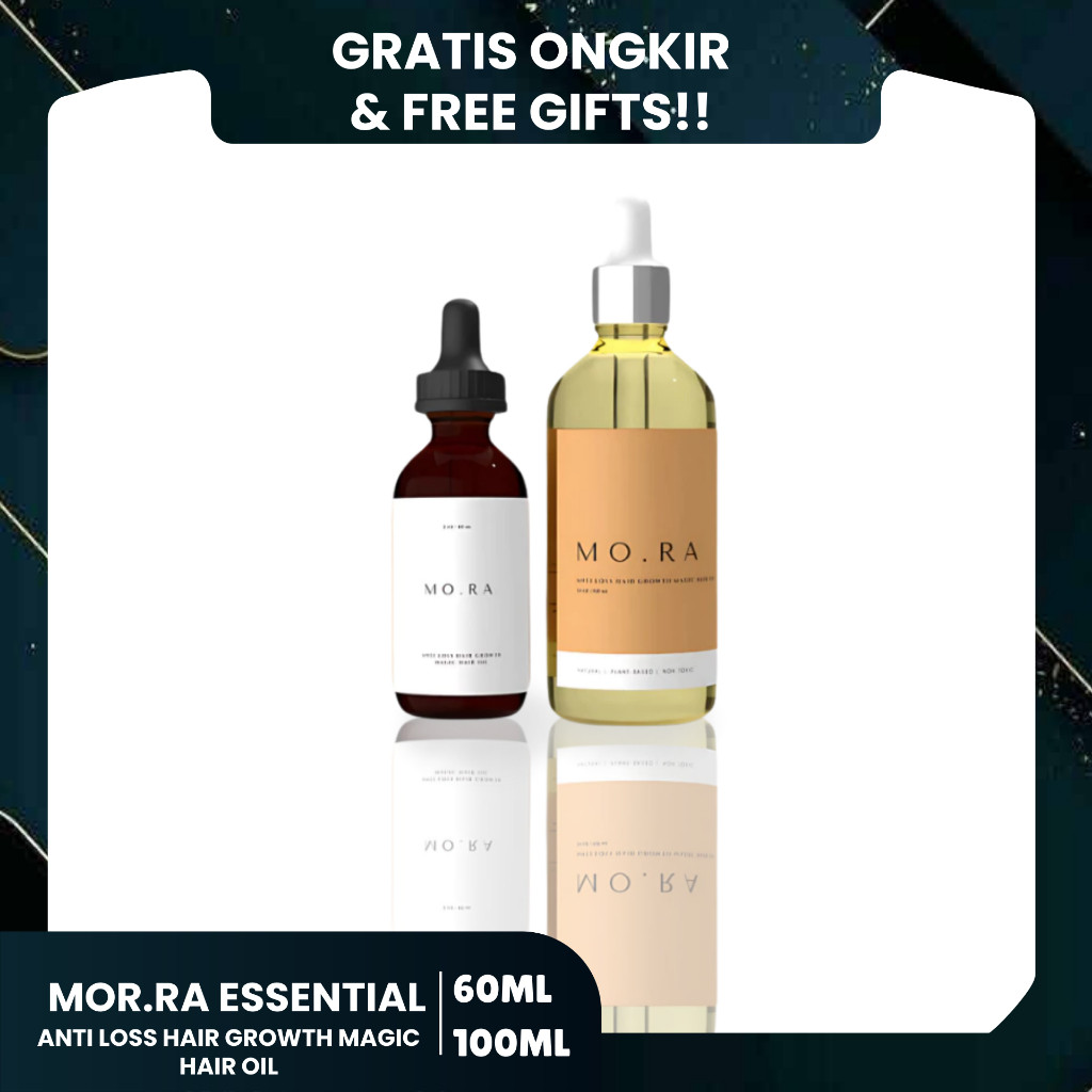 MORA ANTI LOSS HAIR GROWTH MAGIC HAIR OIL (FREE GIFT) Vegan Hair Oil Penumbuh Rambut 60ML & 100ML / 