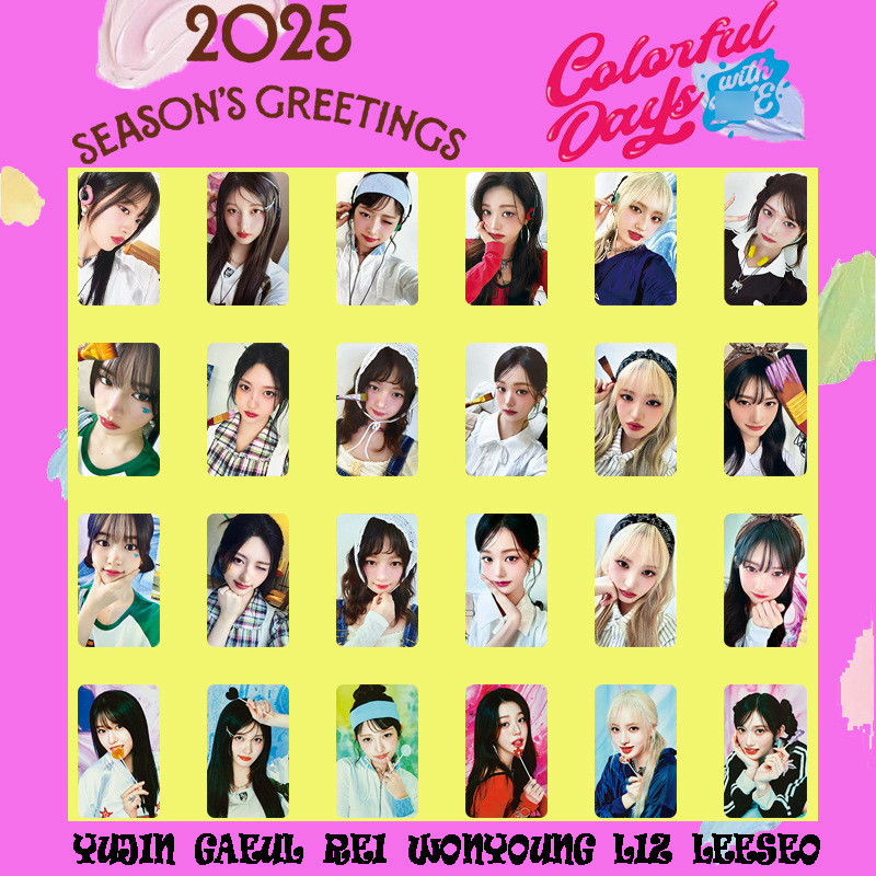 

Kpop Idols YuJin WonYoung 2025 Season's Greetings Photocard Gaeul Leeseo Personal Coated Card LIZ REI Fans Collection Gift