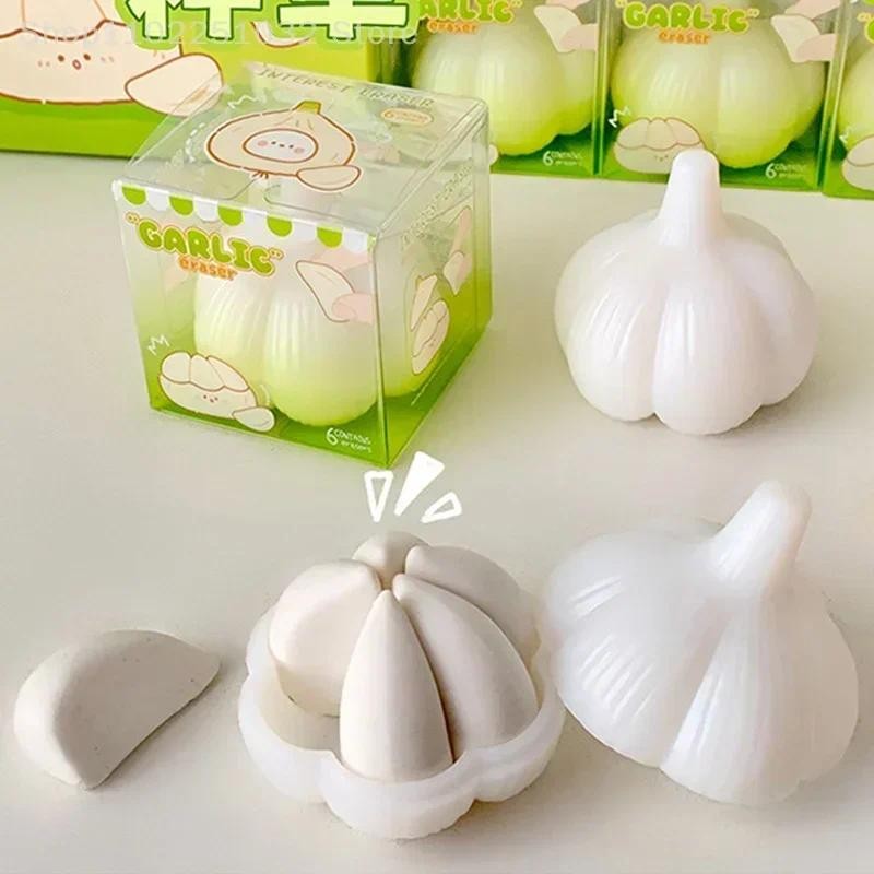 

Lovely Garlic Rubber Eraser Funny Creative Eraser Writing Drawing Erasers Office Supplies Student Stationery Gifts for Kids