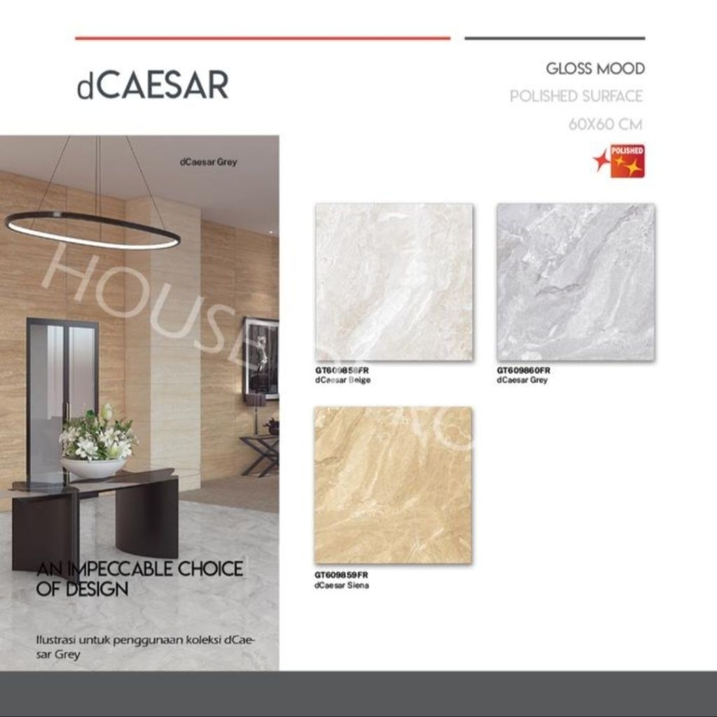 ASOY24.SHOP Roman Granit Lantai 60x60 dCaesar Series (Gloss Mood) / Lantai Granit Glossy / Lantai Gr