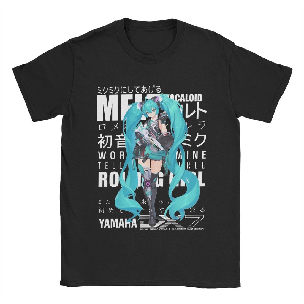 BAJU Hatsune Miku Anime T Shirt Unisex Cotton