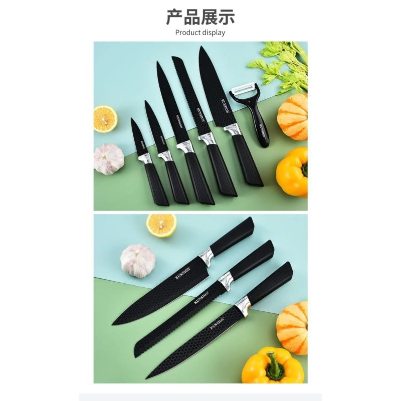 PISAU SET DAPUR 6in1 | SET PISAU DAPUR 6pcs | SET PISAU DAPUR TAJAM PISAU DAGING PISAU SAYUR