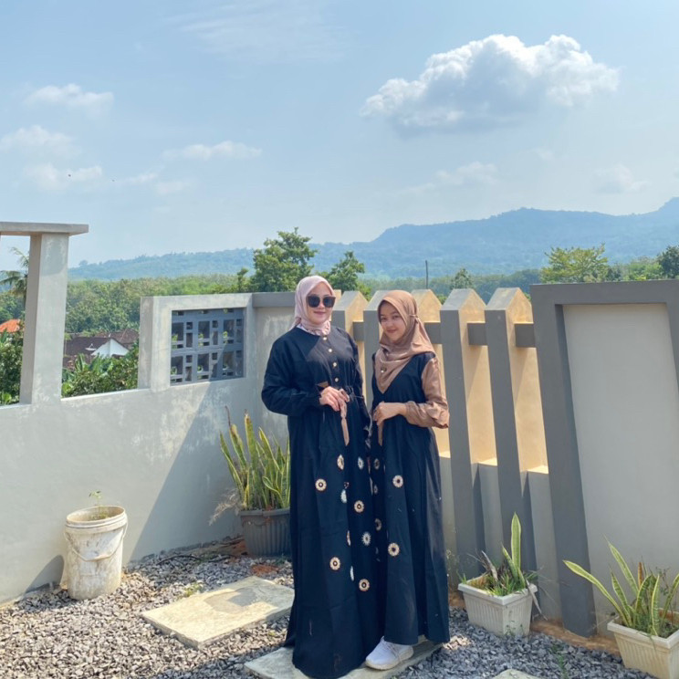 Gamis Amanda Hadija Kids Katun Twill Premium Mix Rayon Twill Premium Bordir Tabur Bunga