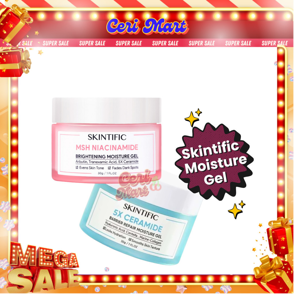 SKINTIFIC 5X Ceramide Barrier Repair Moisture Gel 80gr Facial Moisturizer Day Cream Night Cream Pele