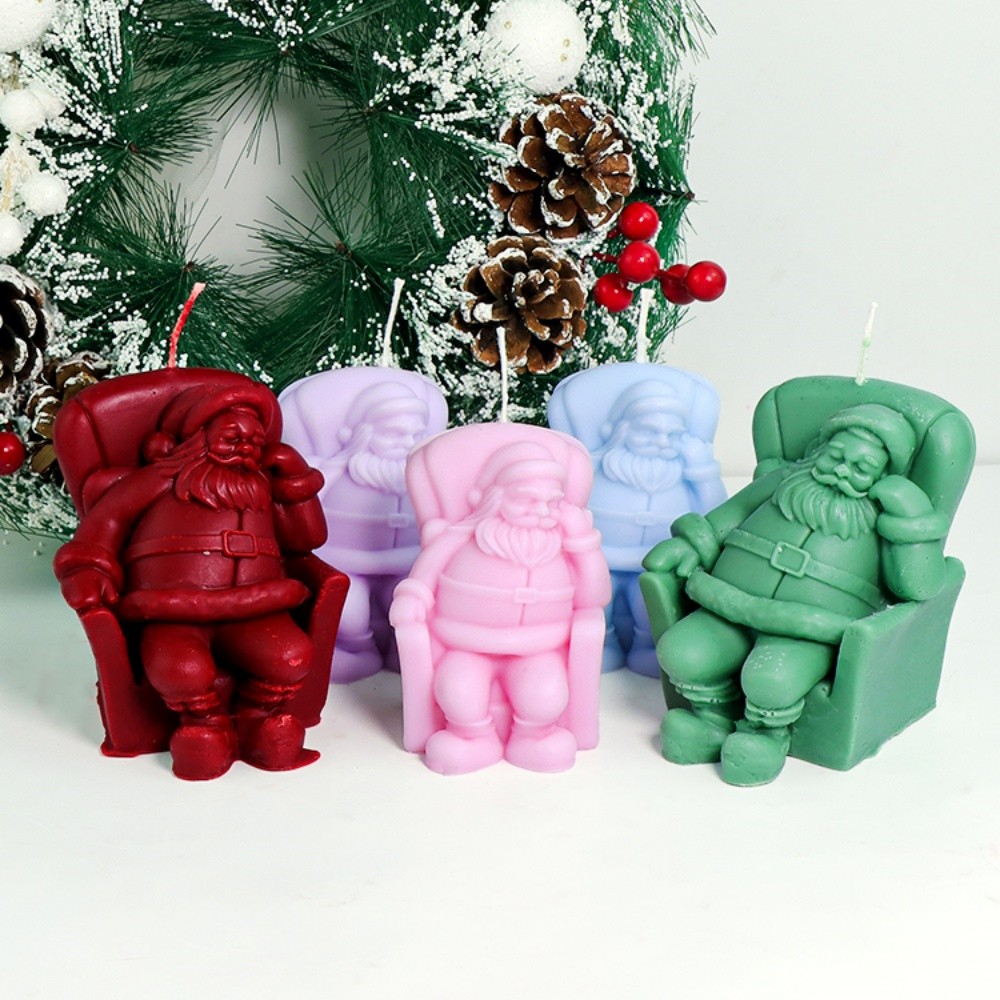 

3D Santa Claus Silicone Candle Mold Cozy Chair Design Soap Resin Plaster Mold for DIY Home Decor Party Birthday Gifts