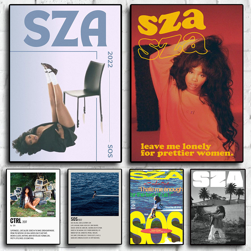 

European and American Popular Female Star Pop Singer Sza Personal Photo Music Album Cover Poster Retro Home Decor Gift Wall Art