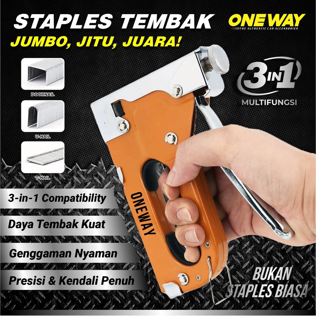 

NAJMAHSHOP Staples Tembak Jumbo 3 in 1 Staple Gun Tacker Bisa 3 Jenis Staples Sofa Tembok Kayu Heavy Duty