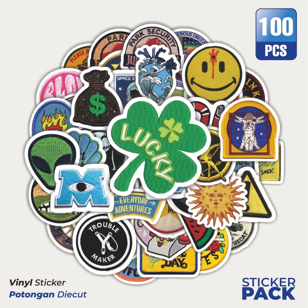 

Super Hemat! 100 PCS Stiker Patch V18 Waterproof Aesthetic- Untuk Laptop, Motor, dan Helm - Paper Stationery Pack