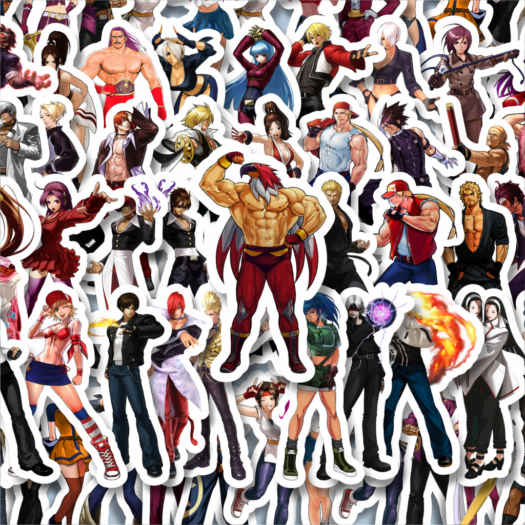 

100PCS Lucu Stiker Game Series King Of Fighter Character Mix 4 Stiker Aesthetic Stiker Anti Air Stikers Berperekat Waterproof sticker decal buat Motor Helm Buku Journal Koper Casing HP Laptop Botol Minum Hadiah anak