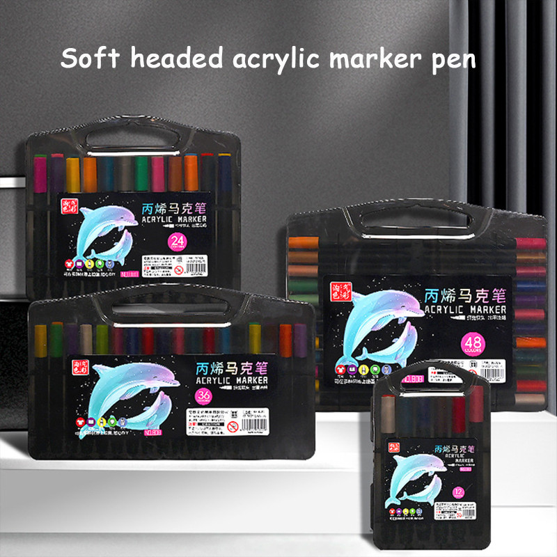 

36/48/72/96Colors Double Head Soft Head Acrylic Marker Pen Set For Draw Sketching Oily Tip Based Markers Graffiti Manga School