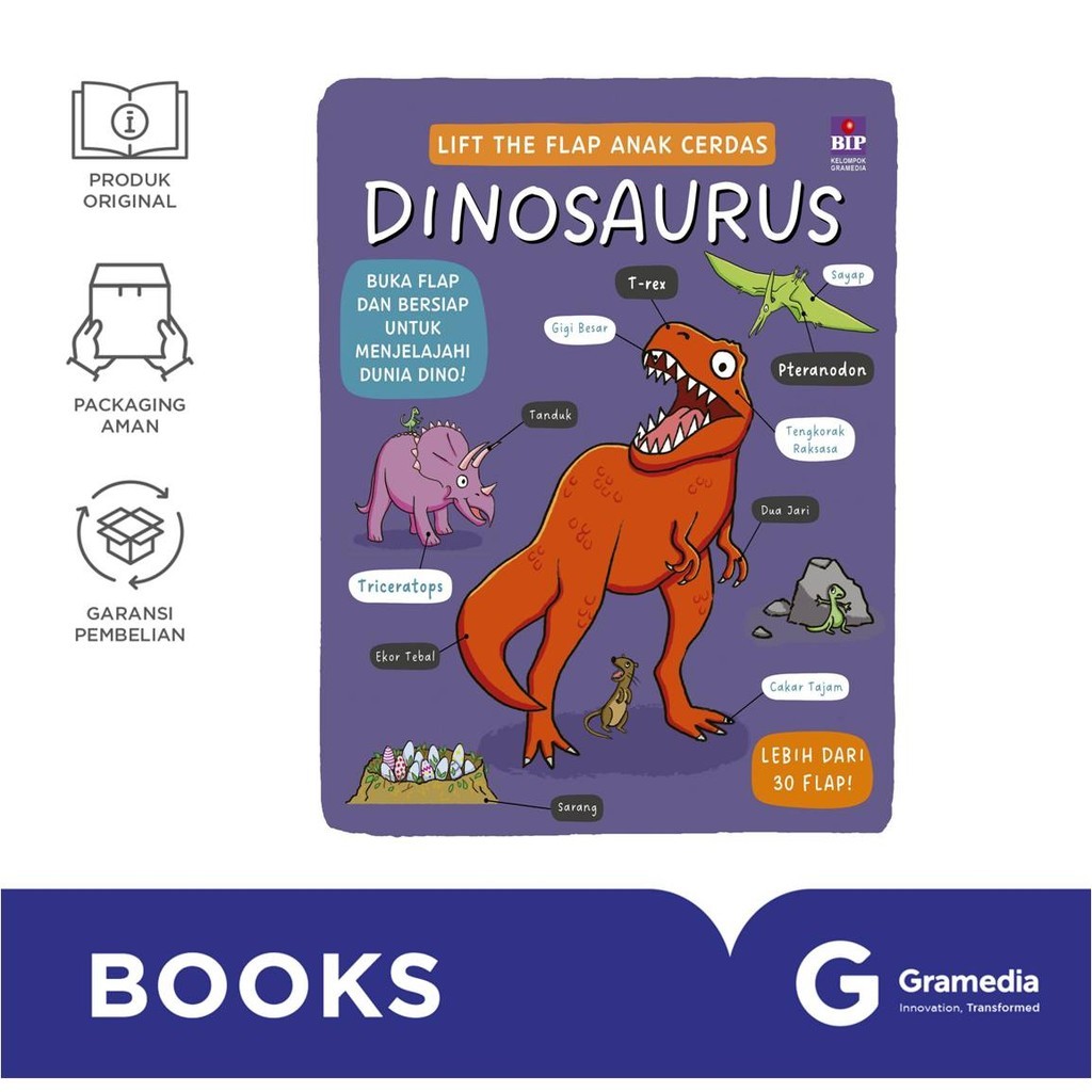 Gramedia Surabaya - Lift the Flap Anak Cerdas: Dinosaurus ( Templar Publishing )